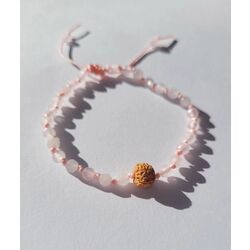 Love - Rudraksha Pembe Kuvars Mala Bileklik