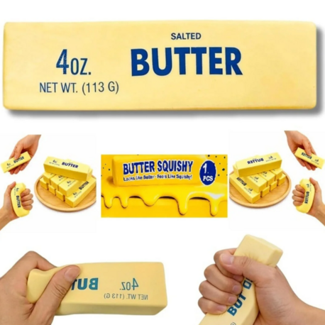 Butter Squishy Tereyağı Tasarımlı Viral Sıkılabilir Stres Oyuncağı