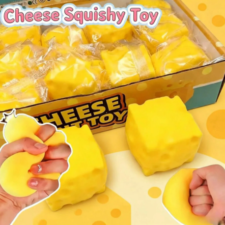 Cheese Peynir Squishy Küp – Viral Sıkılabilir Stres Oyuncağı