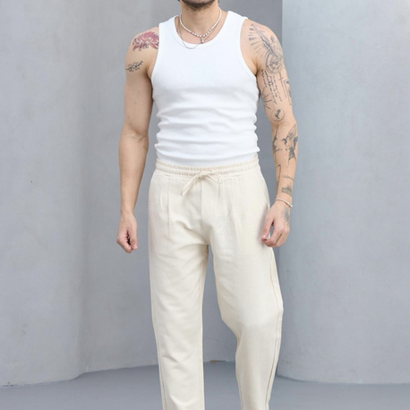 Bej keten pantolon