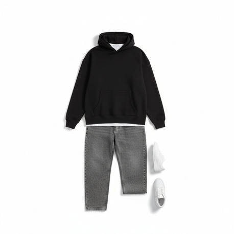 Siyah basic Hoodie