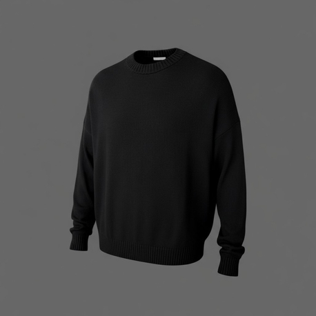 Basic siyah oversize kazak