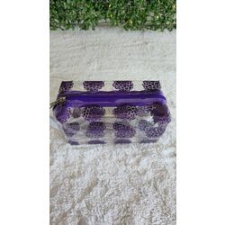 şeffaf büyük boy makyaj çantası mor 