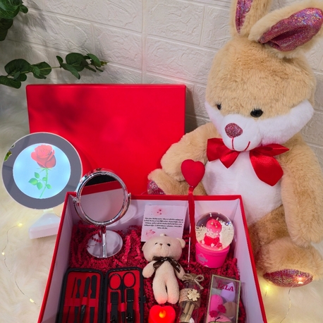 Zarafet kutusu & Peluş tavşan & sihirli ayna ( kişiselleştirilebilir )