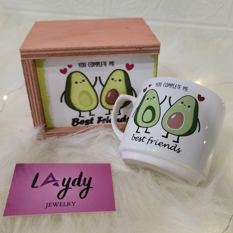 Özel Ahşap Kutulu Best Friends Tasarım Kupa 