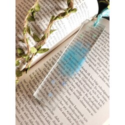 Mavi Esintili Minik Şemsiyeli Epoksi Kitap Ayracı 