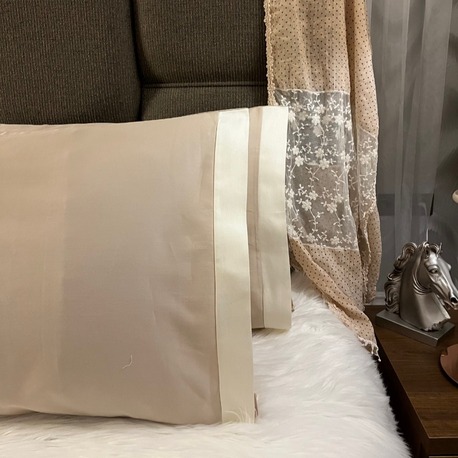Silkarea CHIC %100 Pamuk Saten İkili Yastık Kılıfı Seti - Standart Model Renk: Cappuccino