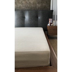 %100 Pamuk Saten Tek Kişilik Çarşaf - Bej