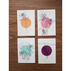 Çiçek kartpostal set 