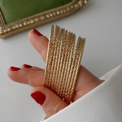 Lente Aksesuar Xuping Gold Kesme Model Ajda Bilezik (3'lü Set)