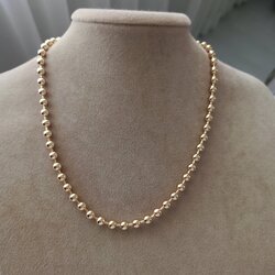 Lente Aksesuar Kadın Altın Kaplama Dorika Top Zincir Kolye
