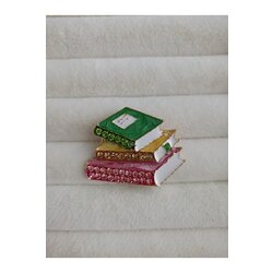 Lente Aksesuar Pembe, Sarı, Yeşil Kitap Broş-Parlak Kristal Renkli Taşlı Kitap Yaka İğnesi