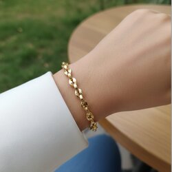 Lente Aksesuar Xuping 14K Altın Kaplama İçiçe Geçme Zincir Modern Kadın Bileklik
