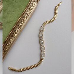 Lente Aksesuar 14K Altın Kaplama Rengi VİP Seri Prenses Kesim Zirkon Taşlı Bileklik