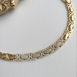 Lente Aksesuar 14K Altın Rengi VİP Seri Geçmeli Kavisli Zirkon Taşlı Bileklik