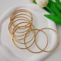 Lente Aksesuar 14K Altın Rengi 3'lü İnce Ajda Bilezik