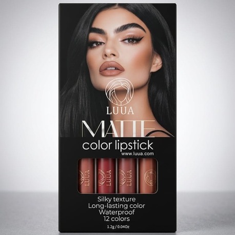 LUUA Kalemtraşlı Dudak Kalemi Matte Color Lipstick Jumbo Kalın Kalem Ruj Waterproof 12li Set