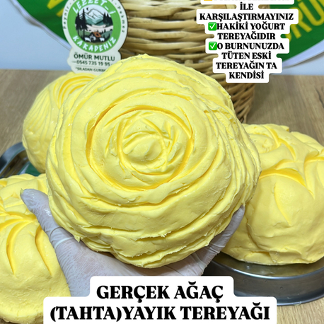 Özel tahta yayık ağaç yayık tereyağı net 1 kg 