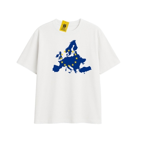 'EU' | Oversize Beyaz Tişört