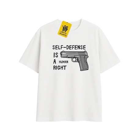 'SELF-DEFENSE MODE' | Oversize Beyaz Tişört