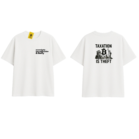 'NON-AGGRESSION & LIBERTY' | Oversize Beyaz Tişört