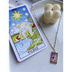 Mor yıldız tarot kolye 