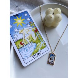 Mavi yıldızlar tarot kolye 
