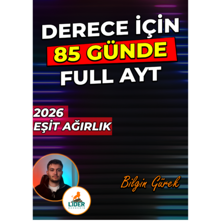 BİLGİN GÜREK DERECE YAPTIRTACAK 85 GÜN AYT EA PROGRAM + REHBERLİK / DİJİTAL KİTAP