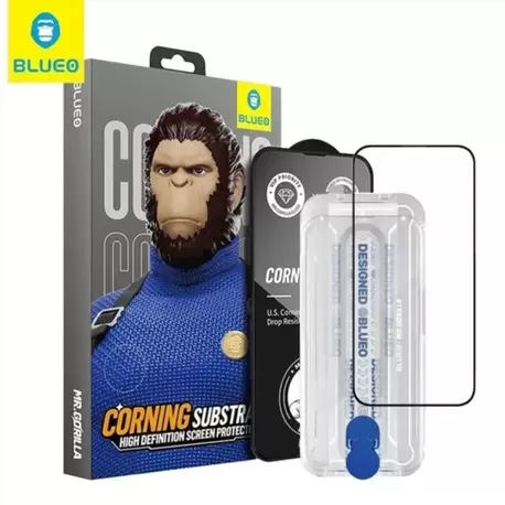 Blueo Corning Gorilla iPhone 15 Uyumlu Uygulama Aparatlı Ekstra Dayanıklı HD Cam Ekran K