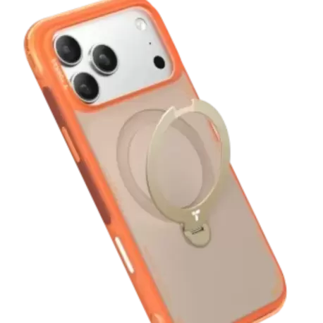 Torras Apple iPhone 17 Pro Max O Stand Spin Air Serisi Magsafe Kılıf - Turuncu 6938075665739