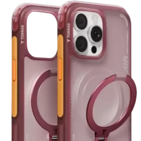 Torras Apple iPhone 16 Pro Max O Stand Spin Air Serisi Magsafe Kılıf - Kırmızı 6938075666446