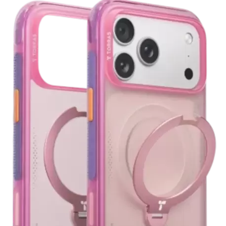 Torras Apple iPhone 17 Pro O Stand Spin Air Serisi Magsafe Kılıf - Pembe