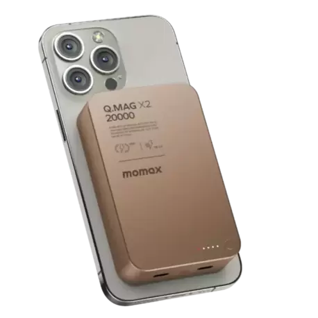 Momax Q.Mag X2 15W 20000 mAh  Magnetic Wireless Power Bank 20000mAh DESERT