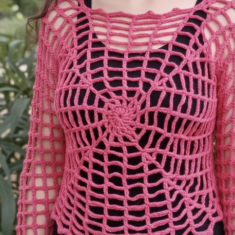 Örümcek Ağı Bluz (Pink)