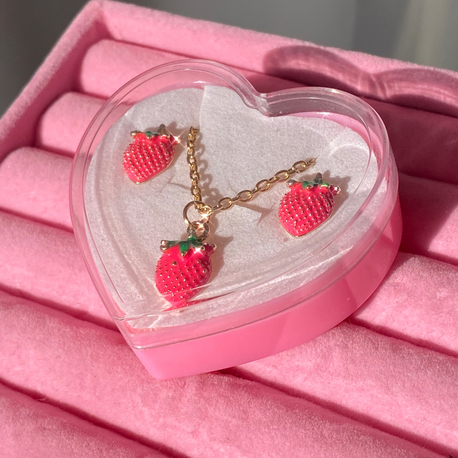 Strawberry Set (Kolye + Küpe)