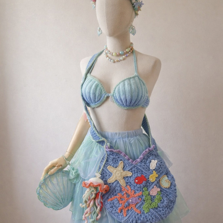 Blue Mermaidcore Charmlı Çanta