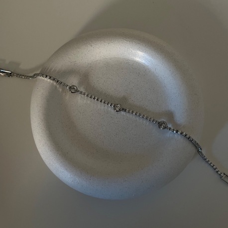 Kalpli Zirkon Taşlı Silver Bileklik