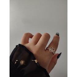 Ayarlanabilir Taşlı Kalp Yüzük