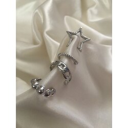 4lü silver kıkırdak küpe set✨