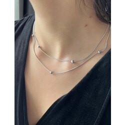 Dorika toplu gümüş kolye