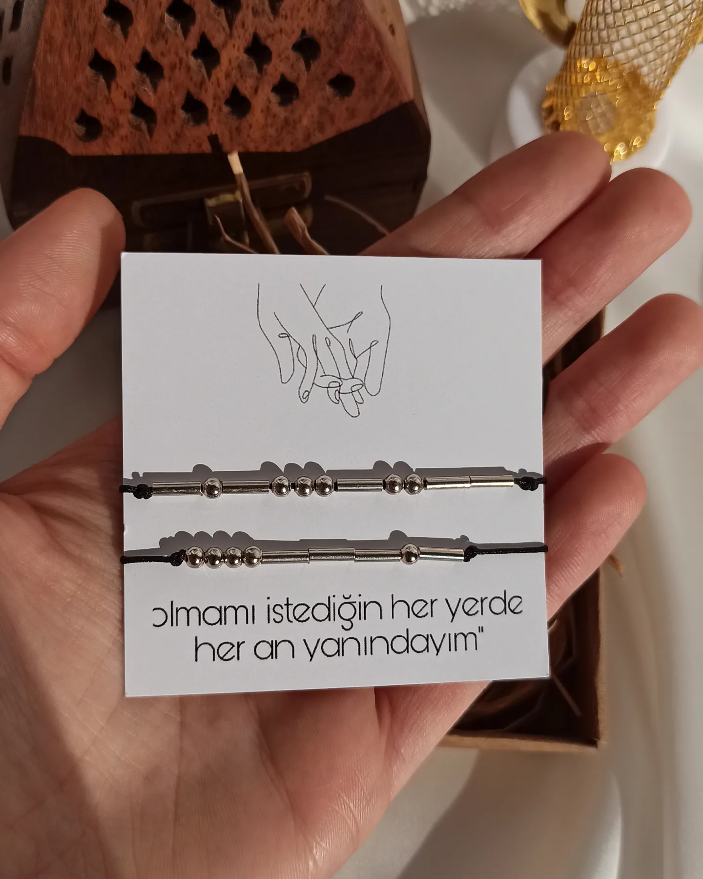 Mors alfabesi sevgili bileklik 
