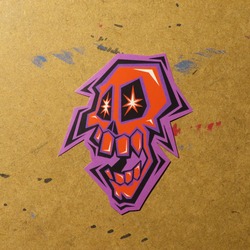 Mor Dikenli Kurukafa - Sticker