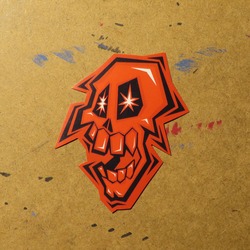 Kırmızı Dikenli Kurukafa - Sticker