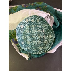 Line Design El yapımı Seramik Tabak Green Flowers