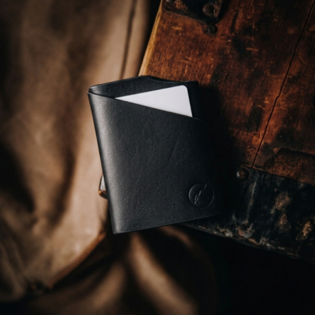 Motley Card Holder / Siyah Vegetal Leather