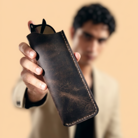 Cushy Sunglesses Case / Kestane Crazy Leather