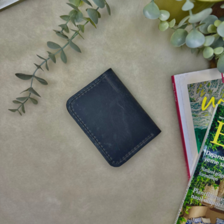 Virile Card Wallet / Gri Crazy Leather