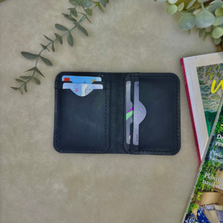 Virile Card Wallet / Siyah Crazy Leather