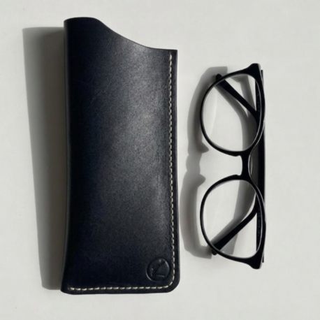 Cushy Sunglesses Case / Siyah Vegetal Leather