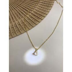 Gold Üçgen Figürlü Taşlı Kolye